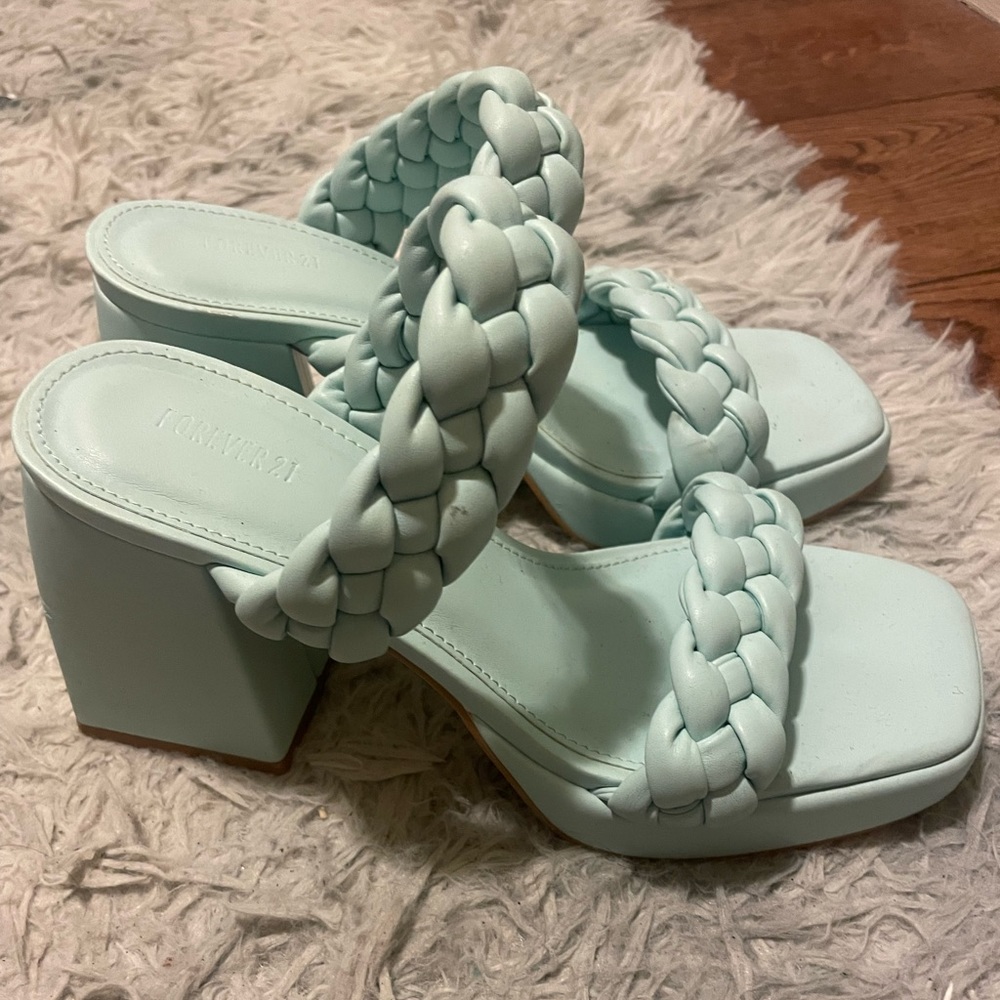 Sky blue heels, wore 1 time